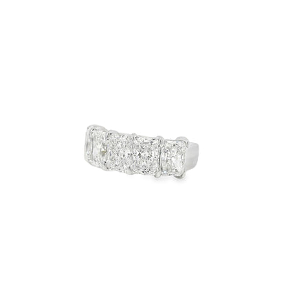 18k White Gold 5.04ctw 5 Stone Diamond Wedding Band