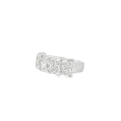 18k White Gold 5.04ctw 5 Stone Diamond Wedding Band