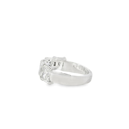18k White Gold 5.04ctw 5 Stone Diamond Wedding Band