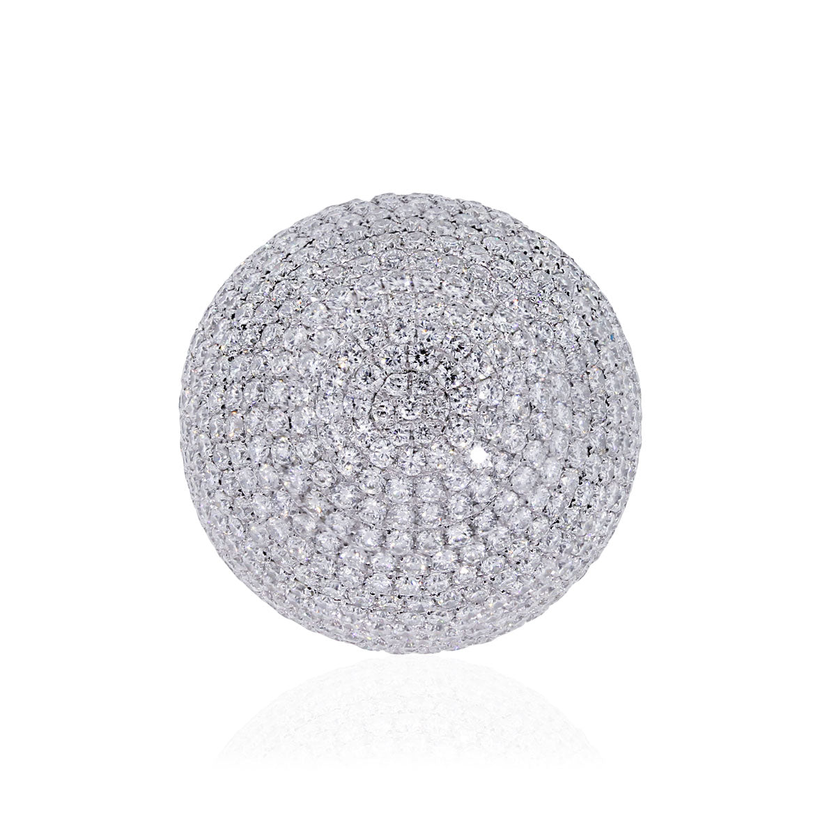 18k White Gold 13.2ctw Diamond Pave Dome Ring