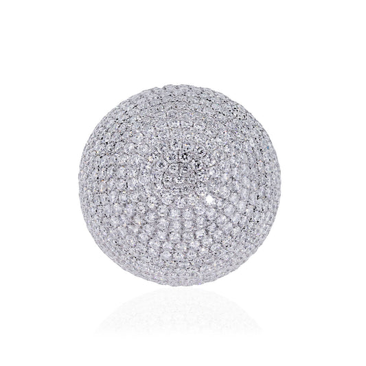 18k White Gold 13.2ctw Diamond Pave Dome Ring