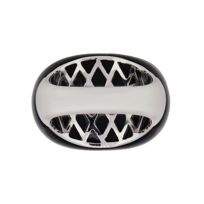 18k White Gold 0.51ctw Diamond and Cabochon Onyx Ring