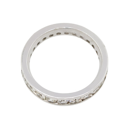 14k White Gold 2.15ctw Round Channel Set Diamond Eternity Wedding Band Ring