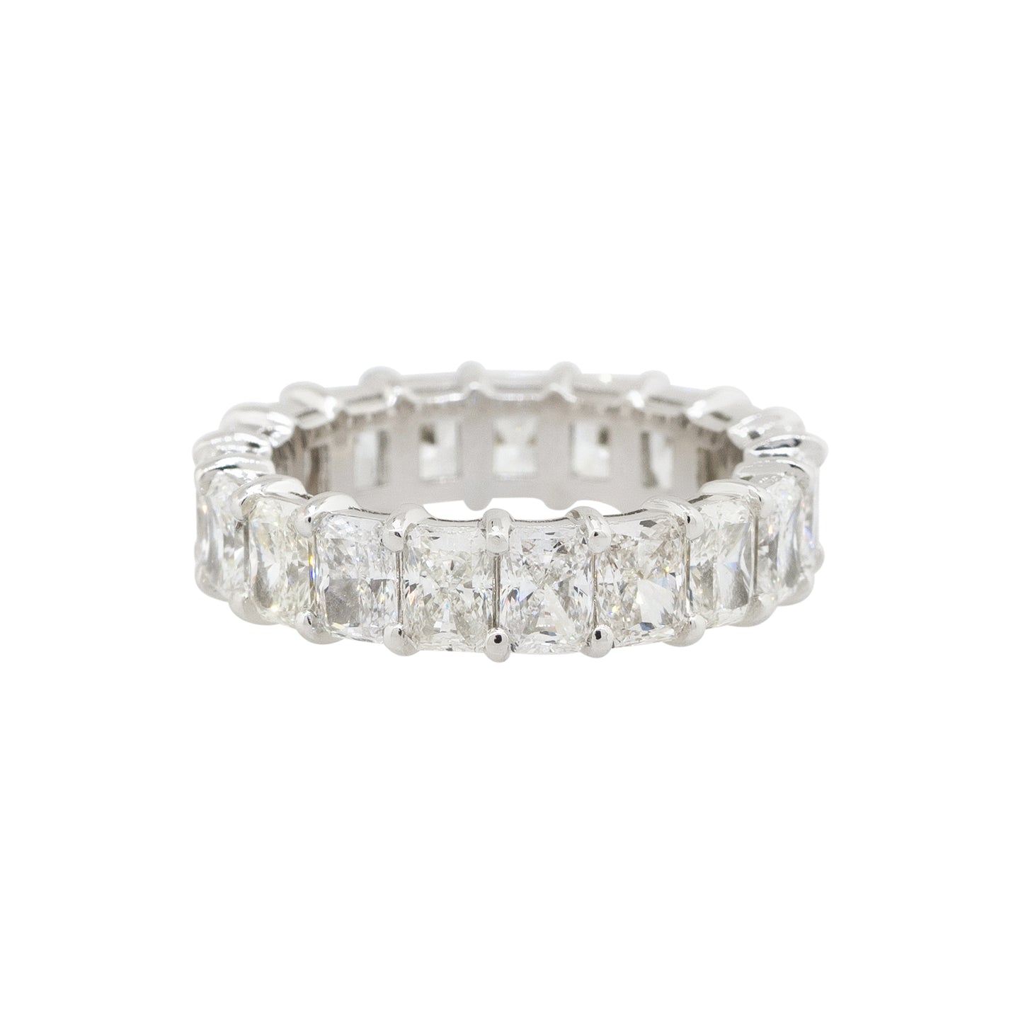 Platinum 5.87ctw Radiant Cut Eternity Wedding Band
