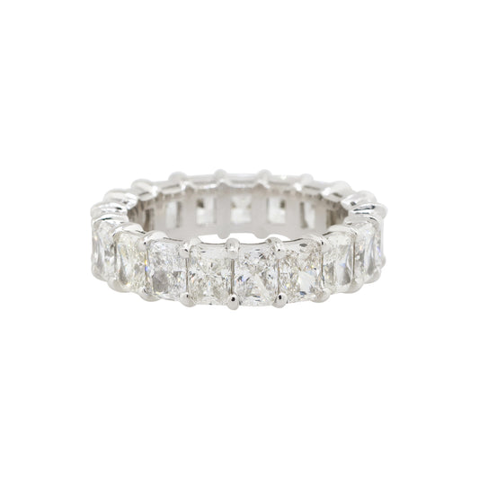 Platinum 5.87ctw Radiant Cut Eternity Wedding Band