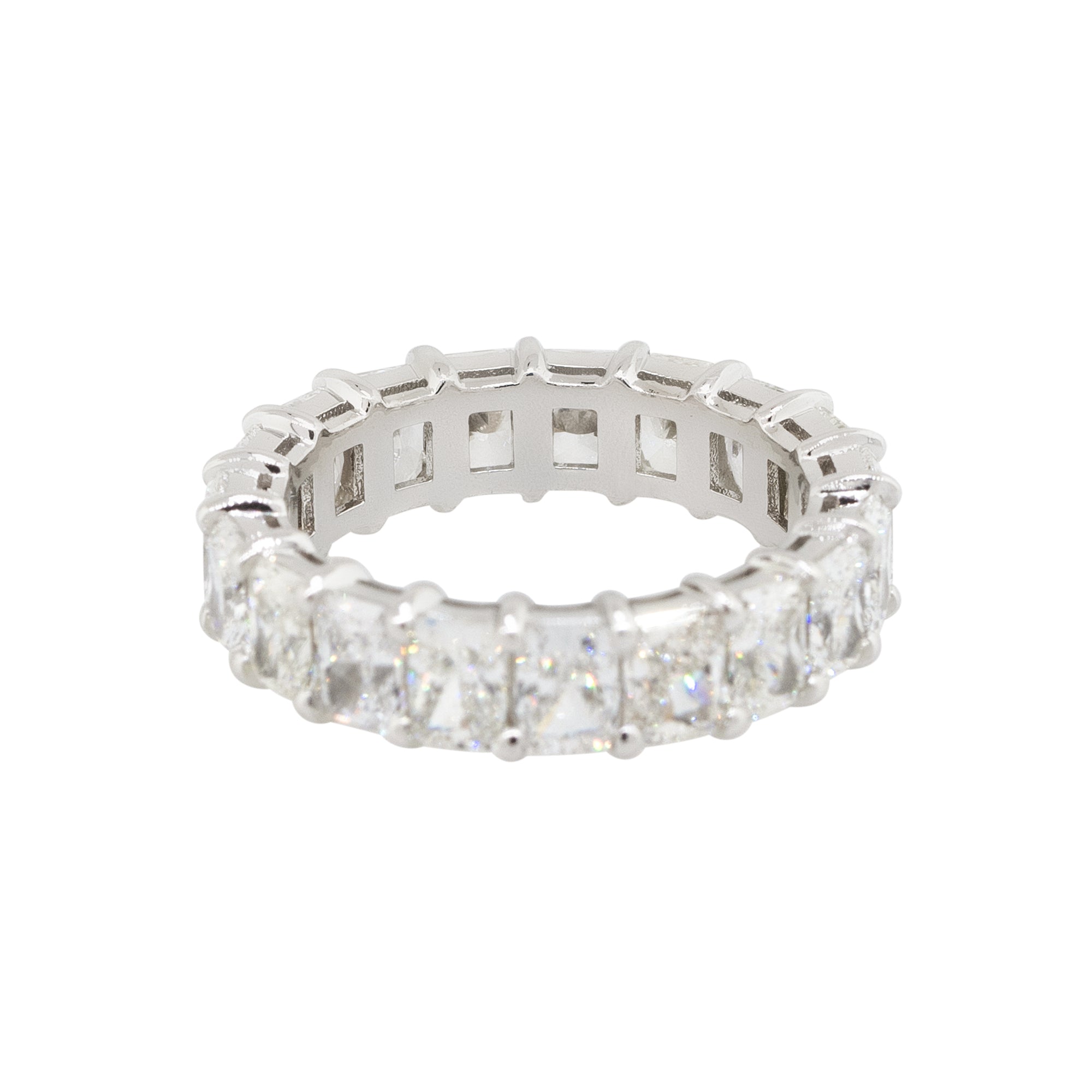 Platinum 5.87ctw Radiant Cut Eternity Wedding Band