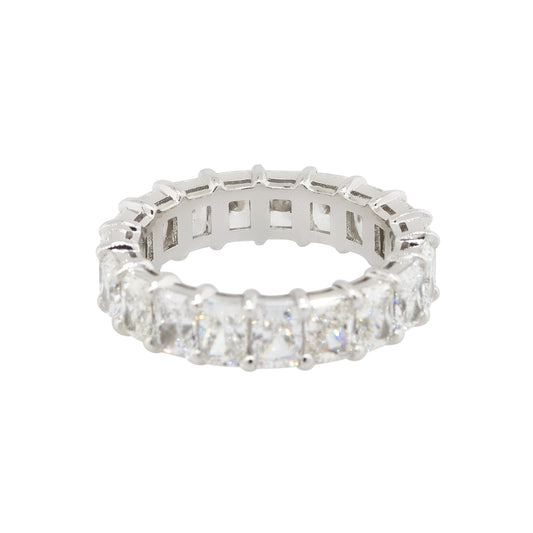 Platinum 5.87ctw Radiant Cut Eternity Wedding Band