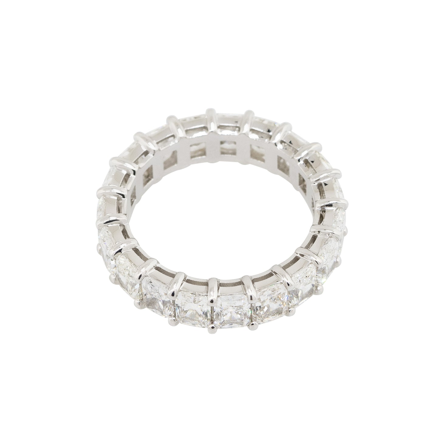 Platinum 5.87ctw Radiant Cut Eternity Wedding Band