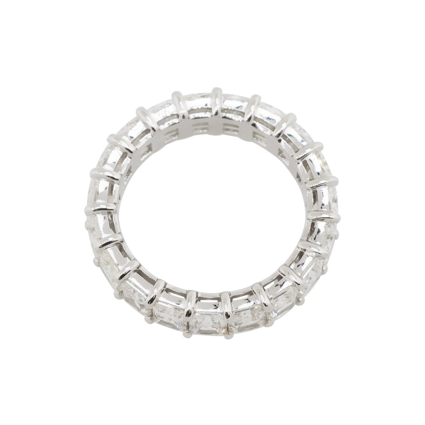 Platinum 5.87ctw Radiant Cut Eternity Wedding Band