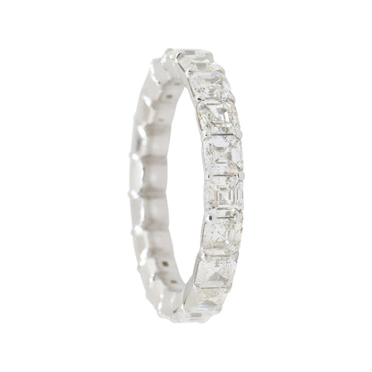 14k White Gold 3.95ctw Asscher Cut Diamond Eternity Band