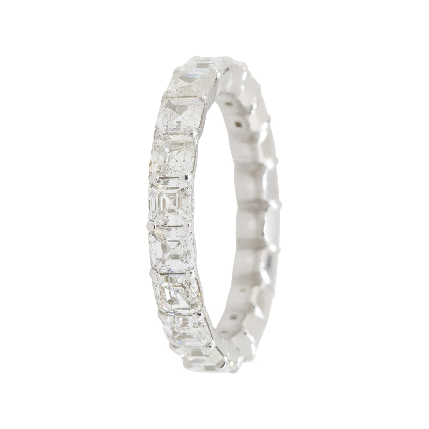 14k White Gold 3.95ctw Asscher Cut Diamond Eternity Band