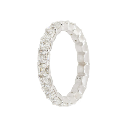 14k White Gold 3.95ctw Asscher Cut Diamond Eternity Band