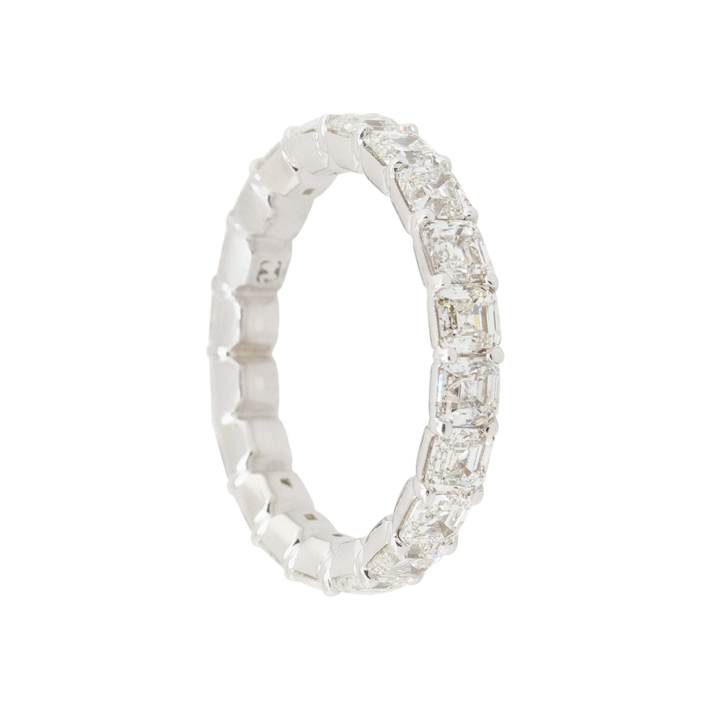 14k White Gold 3.95ctw Asscher Cut Diamond Eternity Band