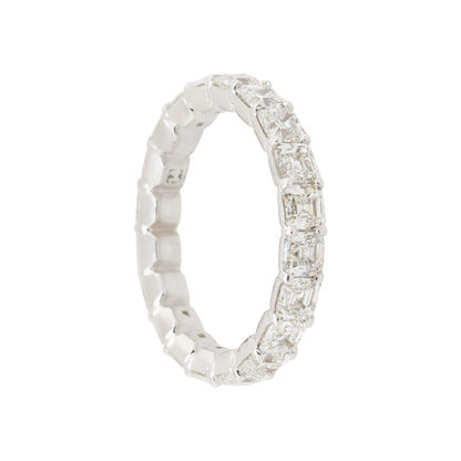 14k White Gold 3.95ctw Asscher Cut Diamond Eternity Band