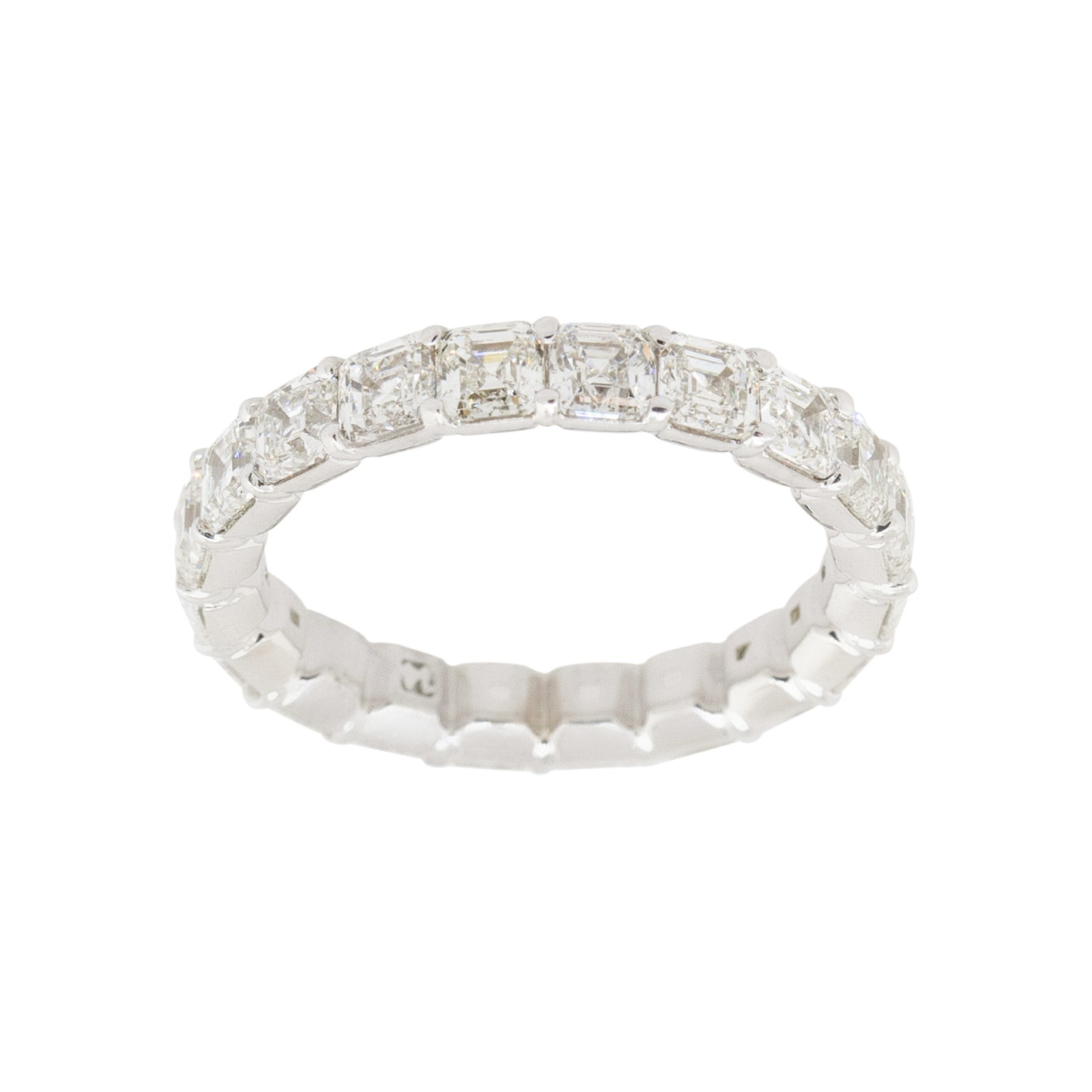 14k White Gold 3.95ctw Asscher Cut Diamond Eternity Band