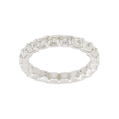 14k White Gold 3.95ctw Asscher Cut Diamond Eternity Band