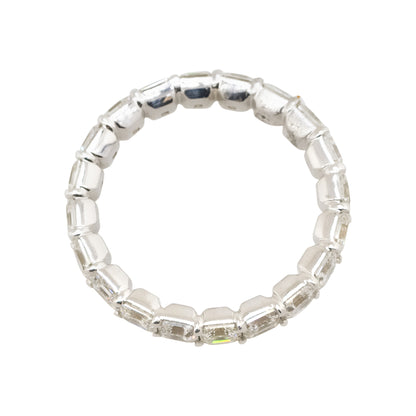 14k White Gold 3.95ctw Asscher Cut Diamond Eternity Band