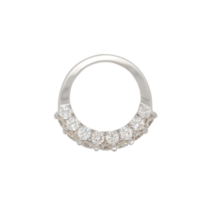 18k White Gold 3.50ctw Natural Round Diamond Three Row Ring