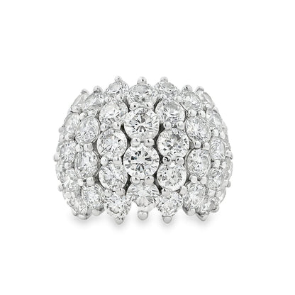 14k White Gold  7.17ctw Round Brilliant Wide Diamond Band