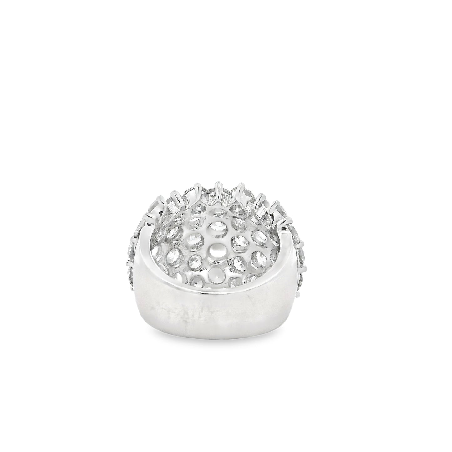 14k White Gold  7.17ctw Round Brilliant Wide Diamond Band