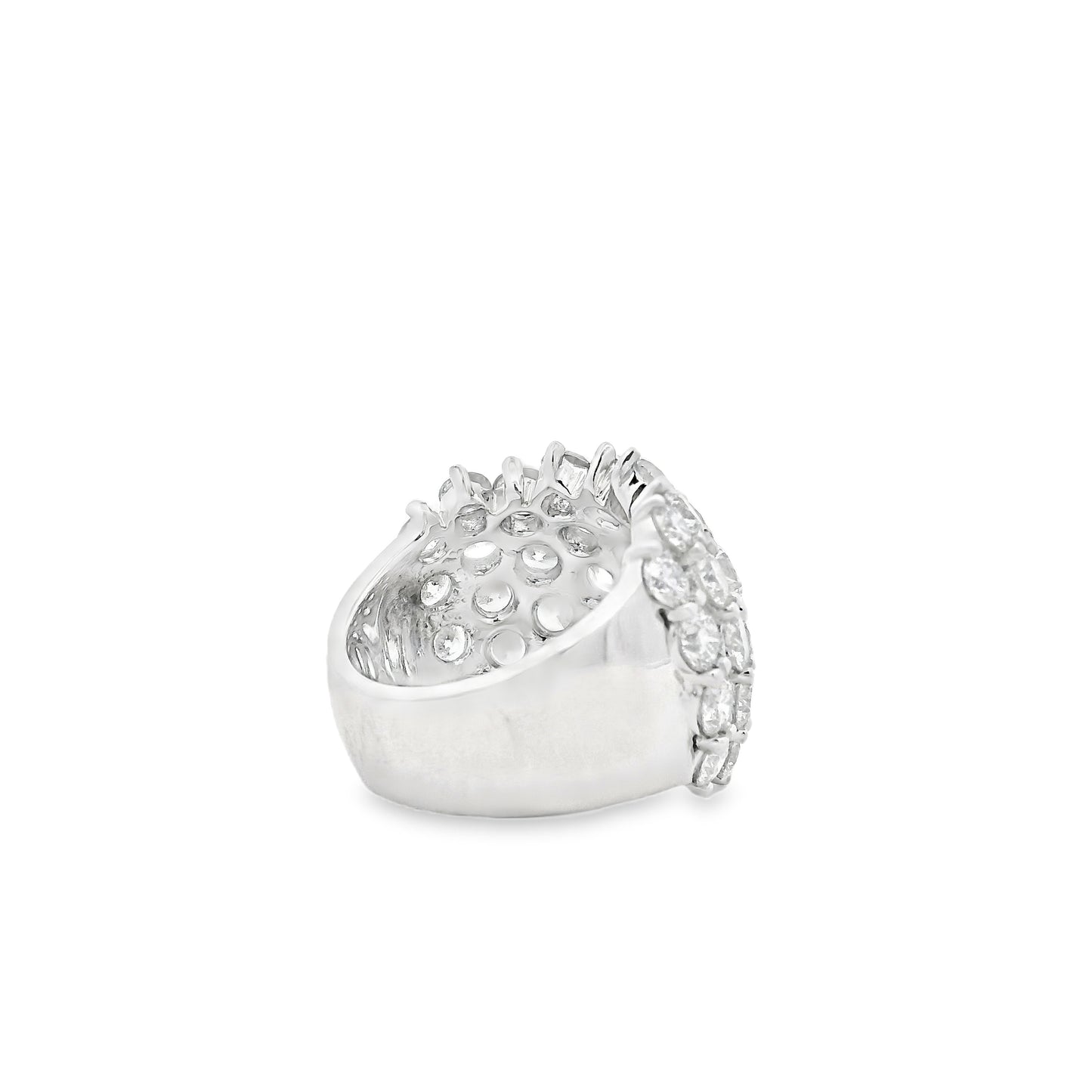 14k White Gold  7.17ctw Round Brilliant Wide Diamond Band