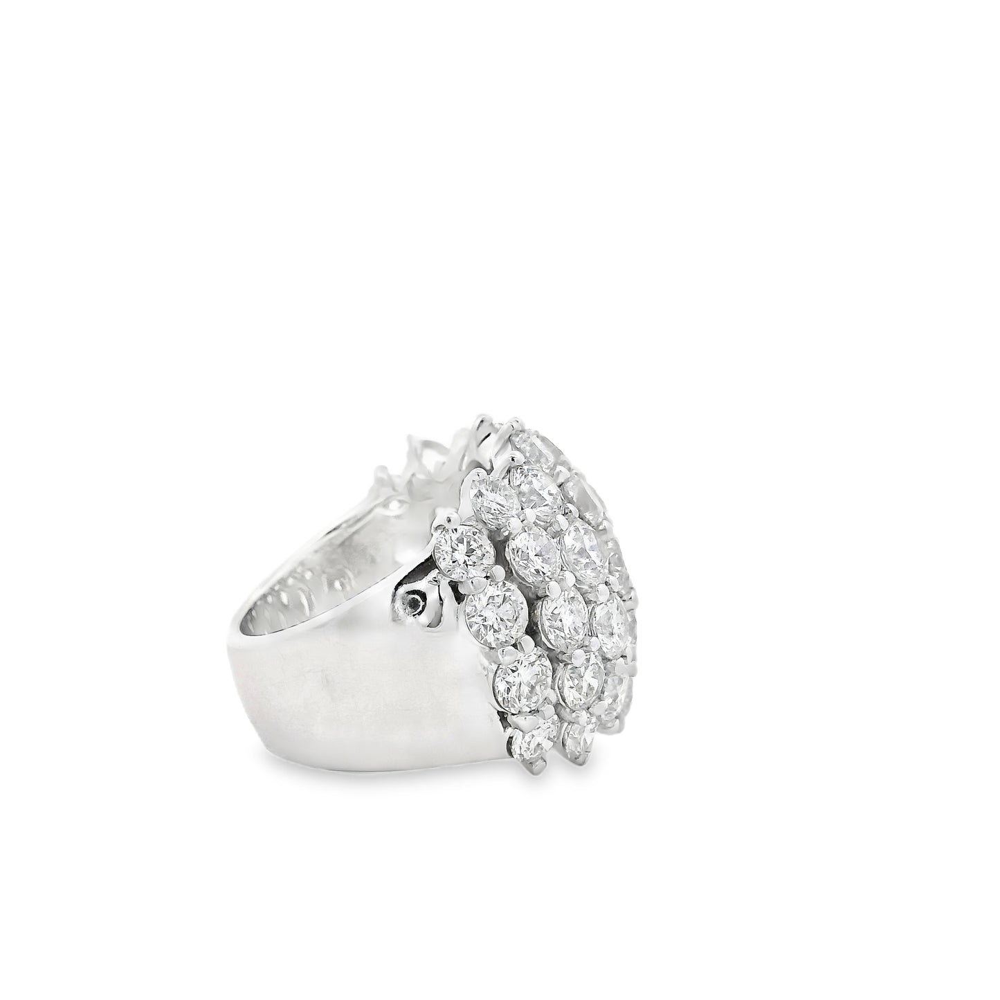 14k White Gold  7.17ctw Round Brilliant Wide Diamond Band
