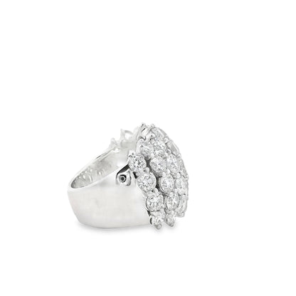 14k White Gold  7.17ctw Round Brilliant Wide Diamond Band
