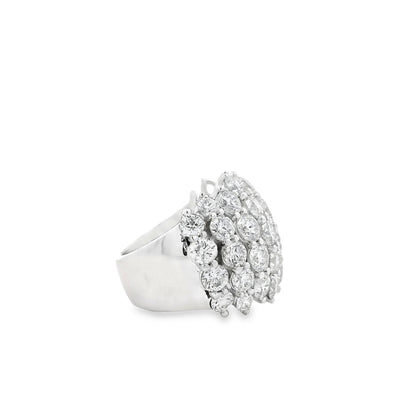 14k White Gold  7.17ctw Round Brilliant Wide Diamond Band