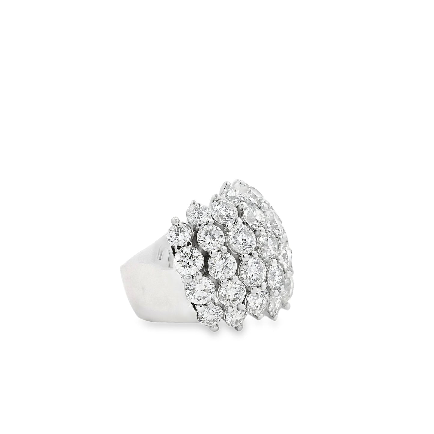 14k White Gold  7.17ctw Round Brilliant Wide Diamond Band