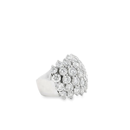 14k White Gold  7.17ctw Round Brilliant Wide Diamond Band