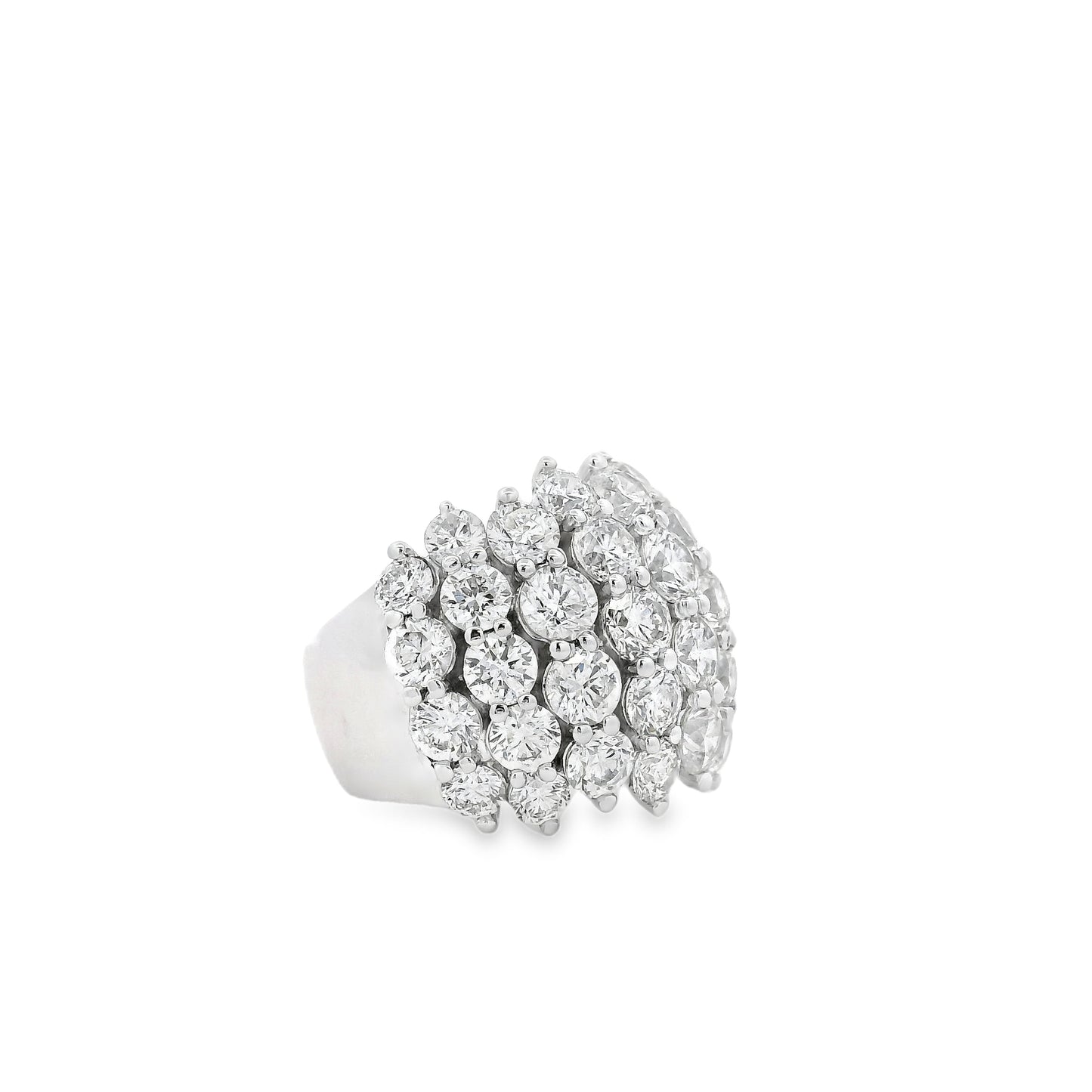 14k White Gold  7.17ctw Round Brilliant Wide Diamond Band