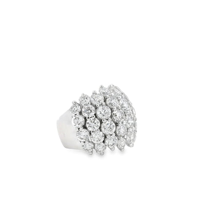 14k White Gold  7.17ctw Round Brilliant Wide Diamond Band