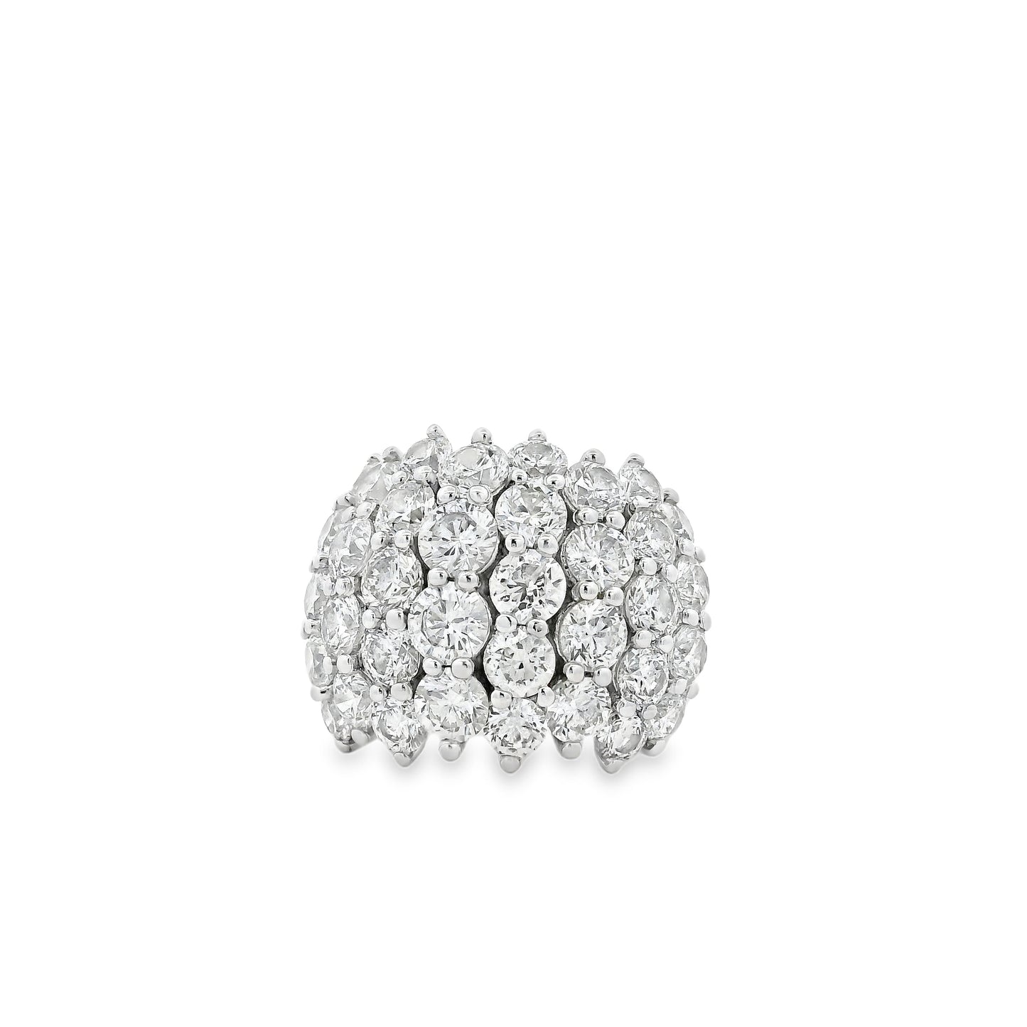 14k White Gold  7.17ctw Round Brilliant Wide Diamond Band