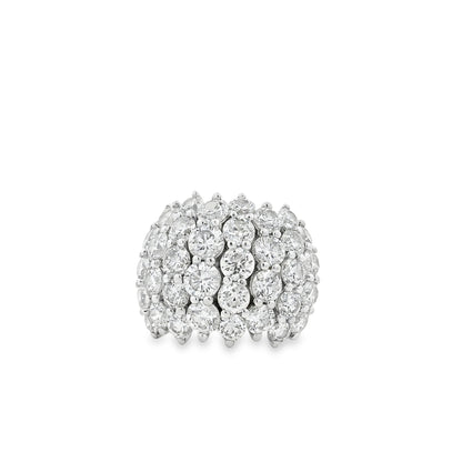 14k White Gold  7.17ctw Round Brilliant Wide Diamond Band
