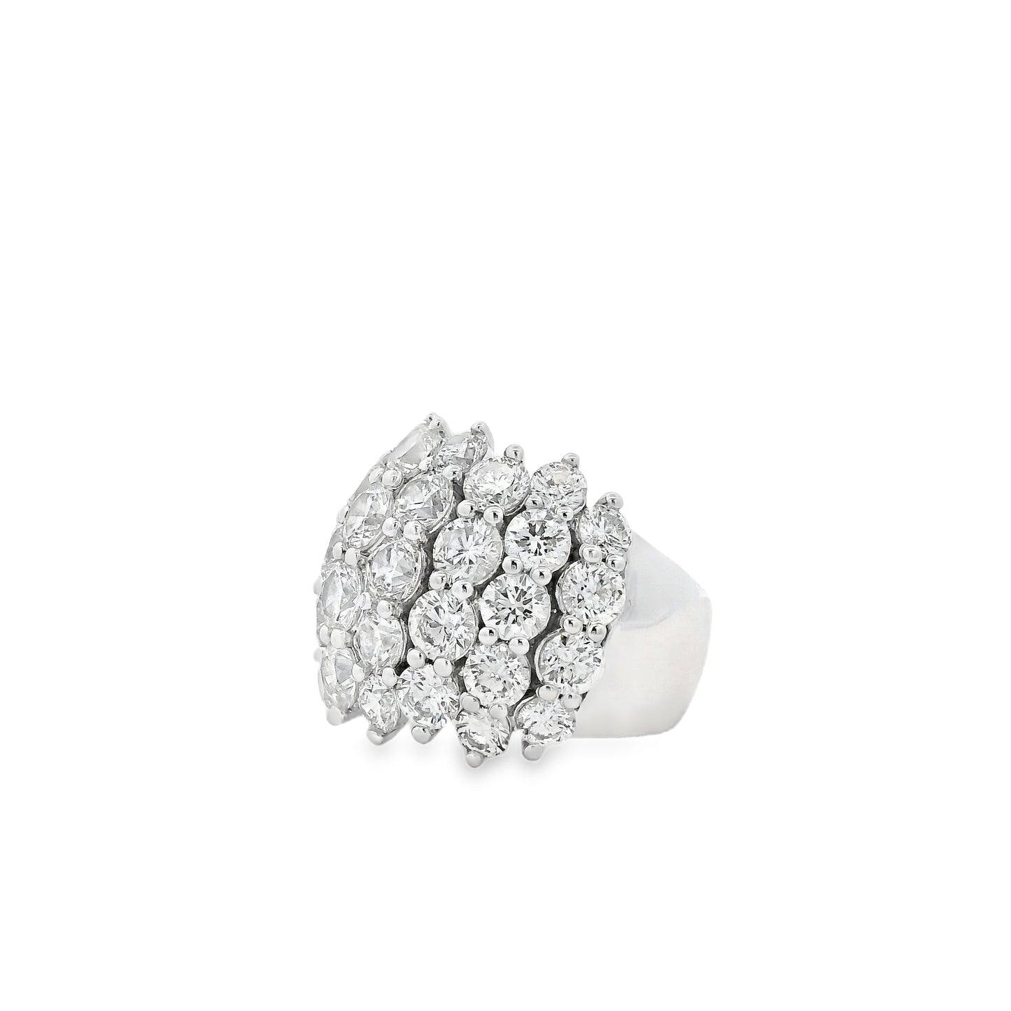 14k White Gold  7.17ctw Round Brilliant Wide Diamond Band