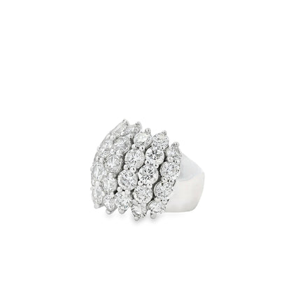 14k White Gold  7.17ctw Round Brilliant Wide Diamond Band