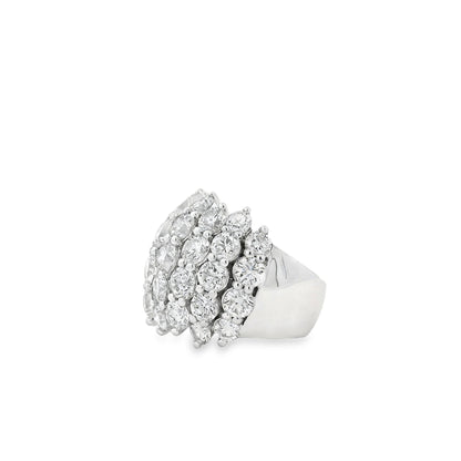 14k White Gold  7.17ctw Round Brilliant Wide Diamond Band