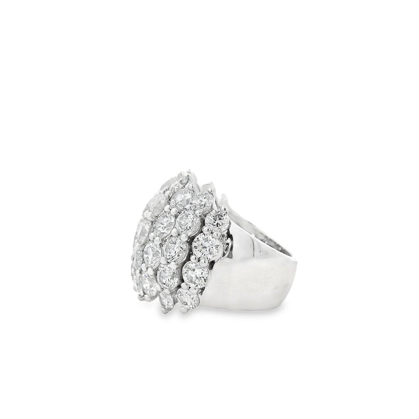 14k White Gold  7.17ctw Round Brilliant Wide Diamond Band