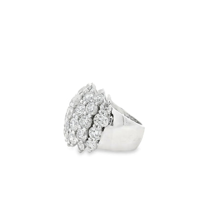 14k White Gold  7.17ctw Round Brilliant Wide Diamond Band