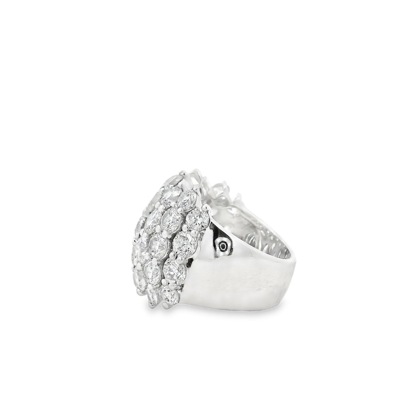 14k White Gold  7.17ctw Round Brilliant Wide Diamond Band