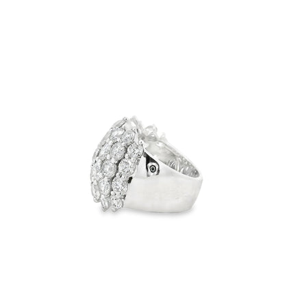 14k White Gold  7.17ctw Round Brilliant Wide Diamond Band