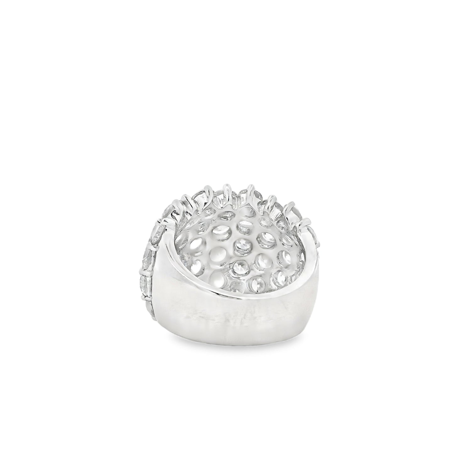 14k White Gold  7.17ctw Round Brilliant Wide Diamond Band