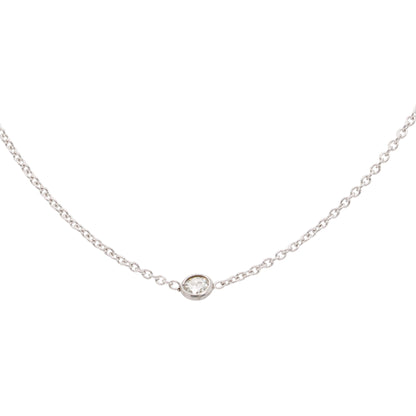 18k White Gold 1ctw Bezel Set Diamond By The Yard Necklace