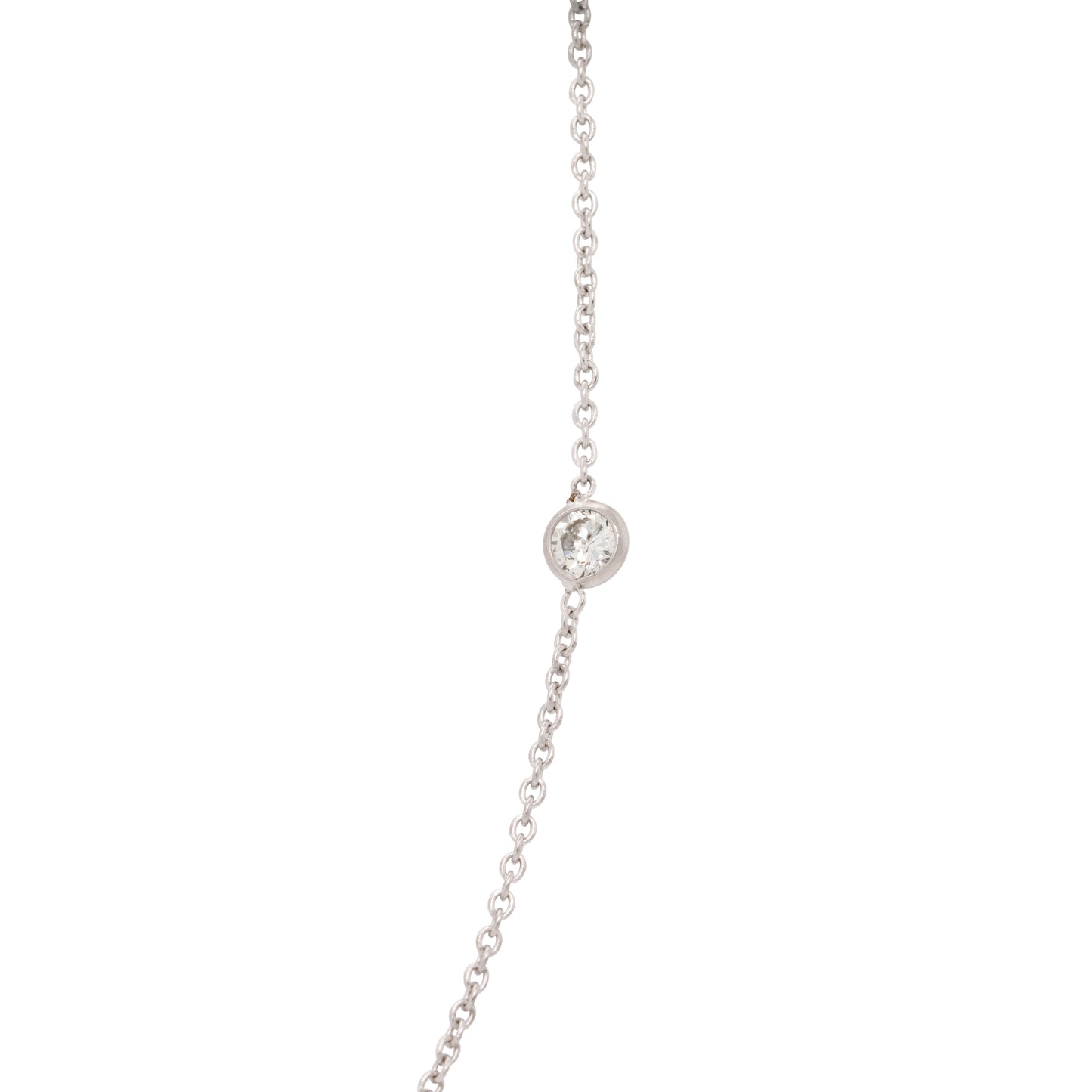 18k White Gold 1ctw Bezel Set Diamond By The Yard Necklace