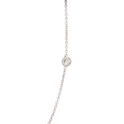 18k White Gold 1ctw Bezel Set Diamond By The Yard Necklace