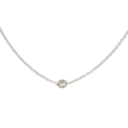18k White Gold 1ctw Bezel Set Diamond By The Yard Necklace