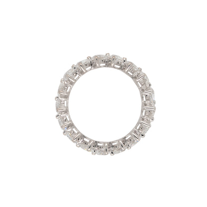 18k White Gold 4.12ctw Heart Shaped Natural Diamond Eternity Band Ring