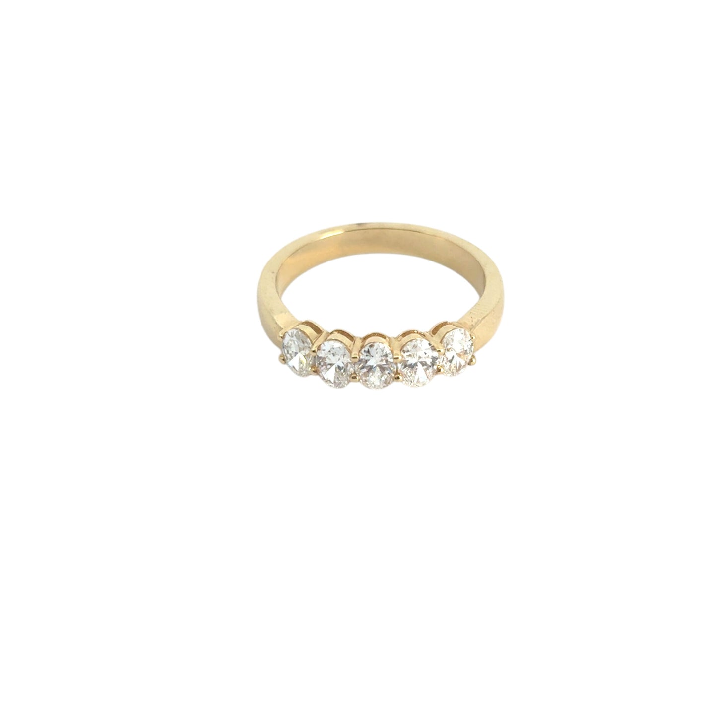 14k Yellow Gold 0.92ctw Oval Cut Five Stone Band