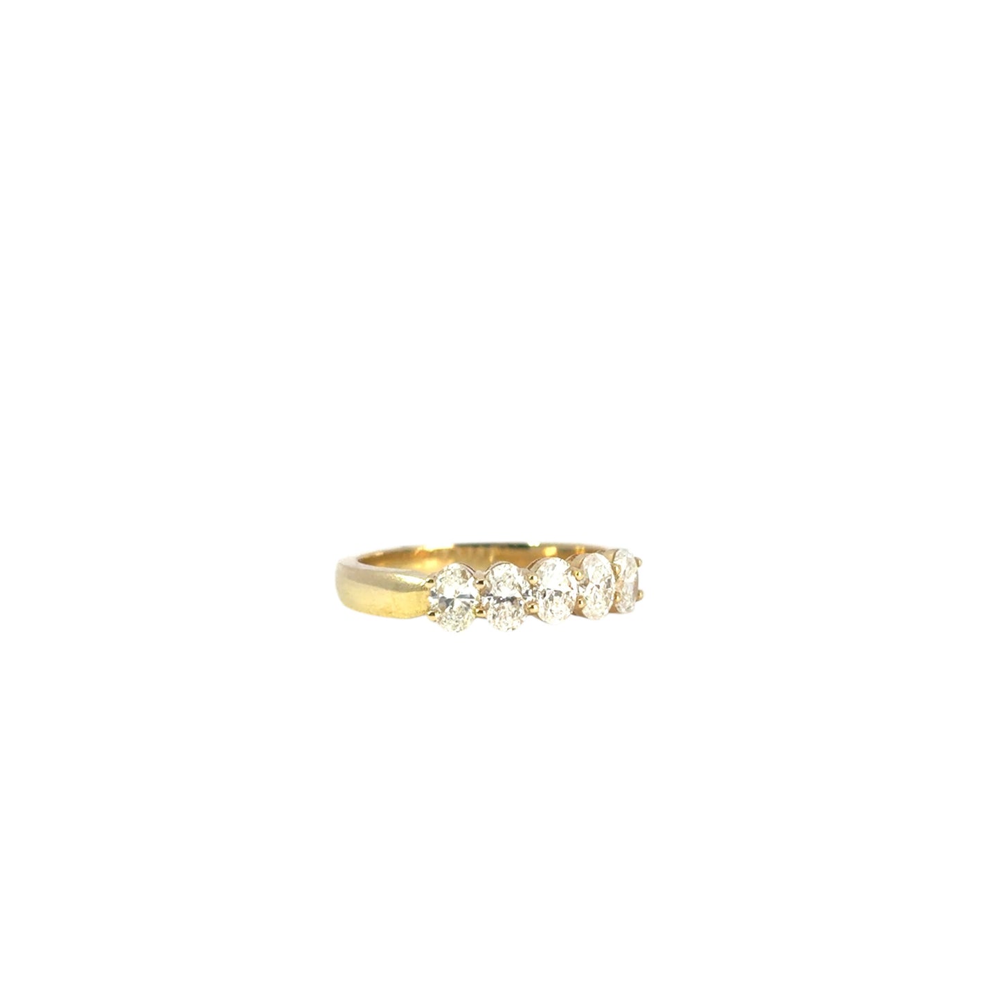 14k Yellow Gold 0.92ctw Oval Cut Five Stone Band
