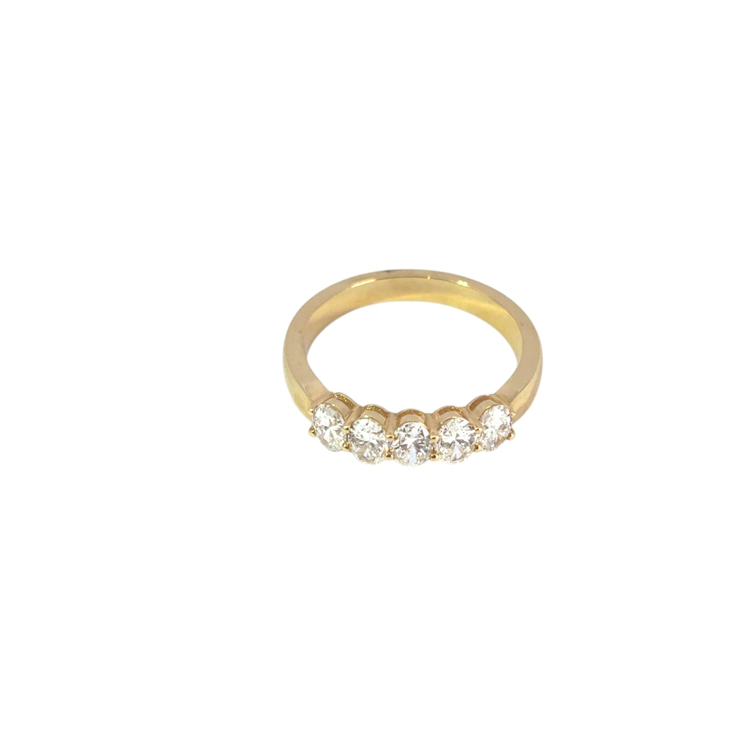14k Yellow Gold 0.92ctw Oval Cut Five Stone Band